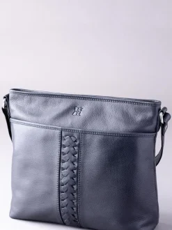 Lakeland Leather Navy Farlam Cross-Body Bag