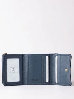 Lakeland Leather Navy Small Leather Flapover Purse