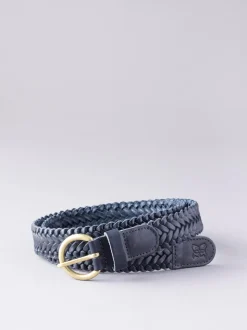 Lakeland Leather Navy Waverton Woven Belt