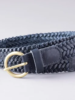 Lakeland Leather Navy Waverton Woven Belt