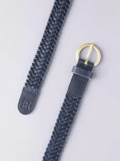 Lakeland Leather Navy Waverton Woven Belt