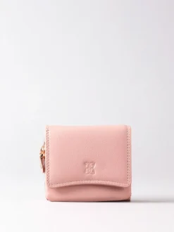 Lakeland Leather Pink Small Leather Flapover Purse