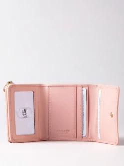 Lakeland Leather Pink Small Leather Flapover Purse