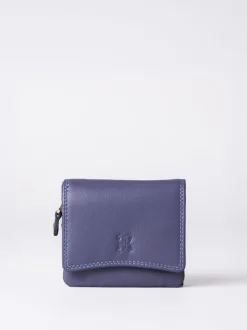 Lakeland Leather Purple Small Leather Flapover Purse