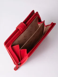 Lakeland Leather Red Medium Tab Purse