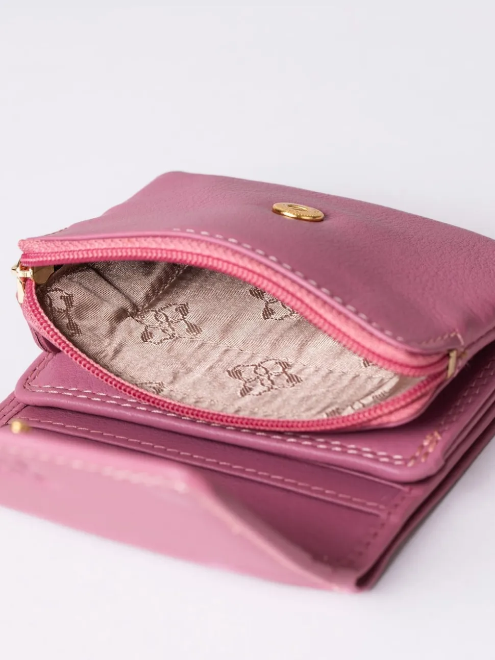 Lakeland Leather Rose Pink Small Leather Flapover Purse