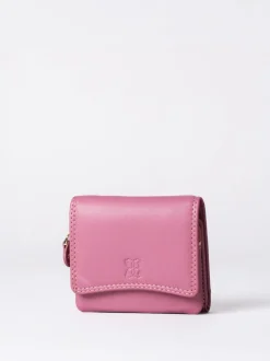Lakeland Leather Rose Pink Small Leather Flapover Purse