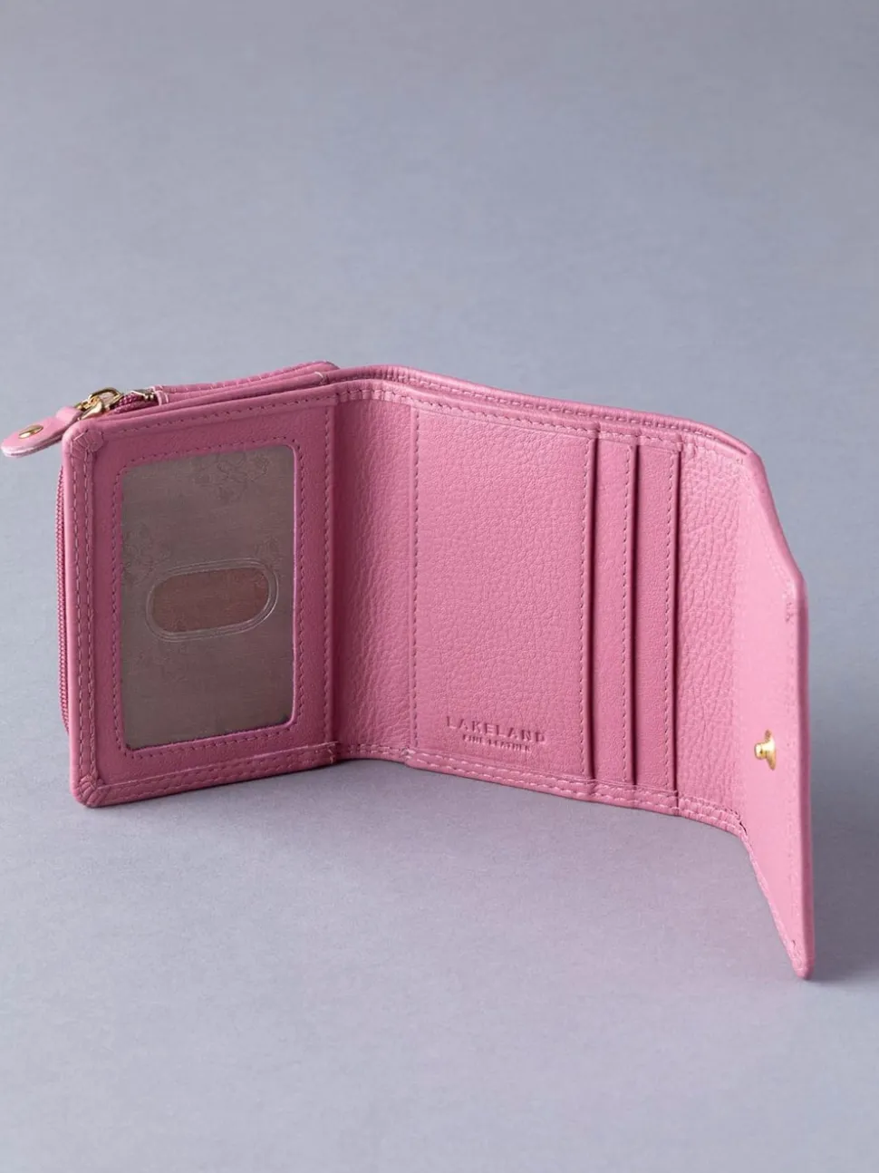 Lakeland Leather Rose Pink Small Leather Flapover Purse