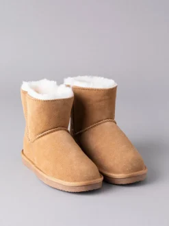 Lakeland Leather Tan Brown Ladies Sheepskin Boots Slippers