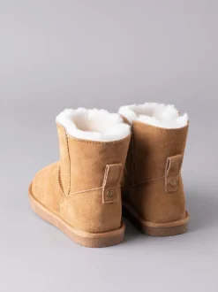 Lakeland Leather Tan Brown Ladies Sheepskin Boots Slippers