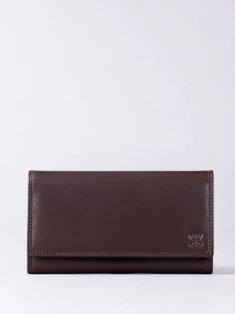 Lakeland Leather Tan Brown Large Flapover Purse