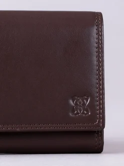 Lakeland Leather Tan Brown Large Flapover Purse