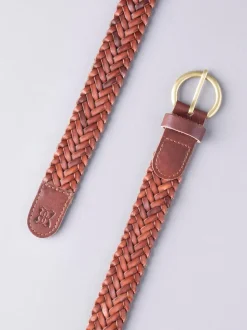 Lakeland Leather Tan Waverton Woven Belt