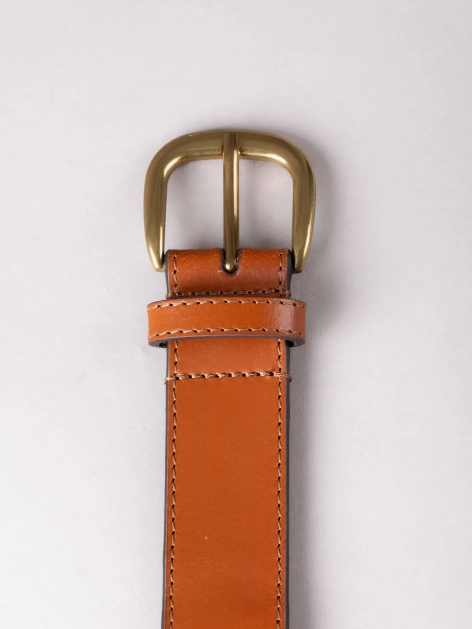 Lakeland Leather Tan Wray Whip Stitch Leather Belt