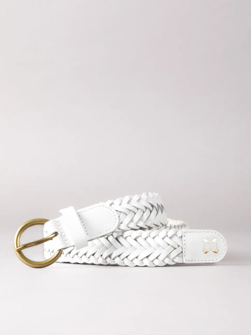 Lakeland Leather White Waverton Woven Belt
