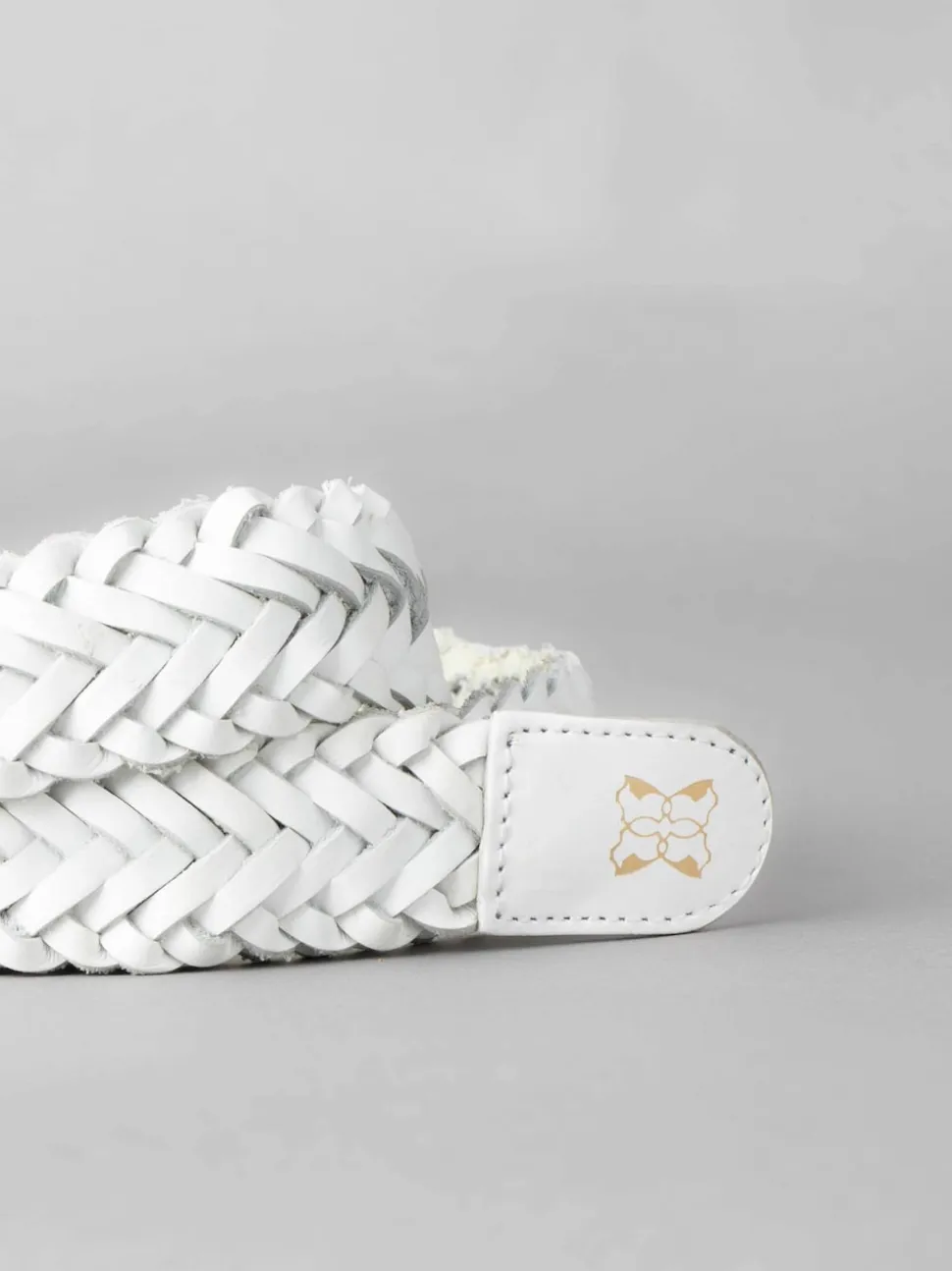 Lakeland Leather White Waverton Woven Belt