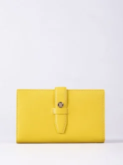 Lakeland Leather Yellow Large Icon Stud Tab Purse