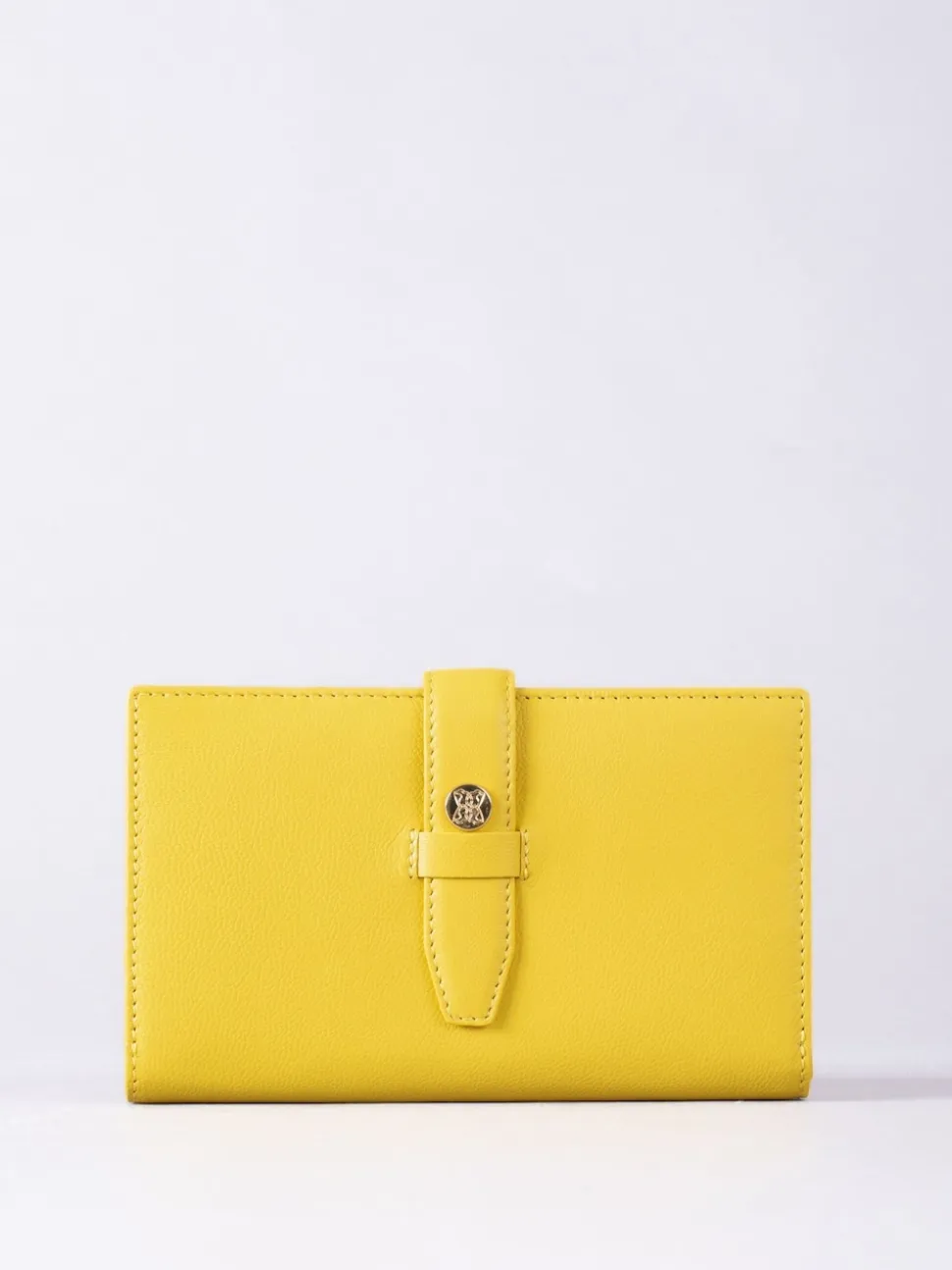 Lakeland Leather Yellow Large Icon Stud Tab Purse