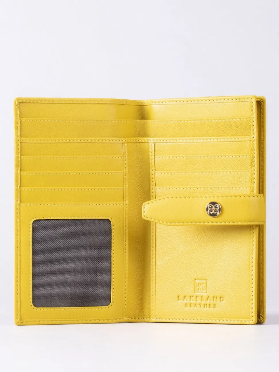 Lakeland Leather Yellow Large Icon Stud Tab Purse