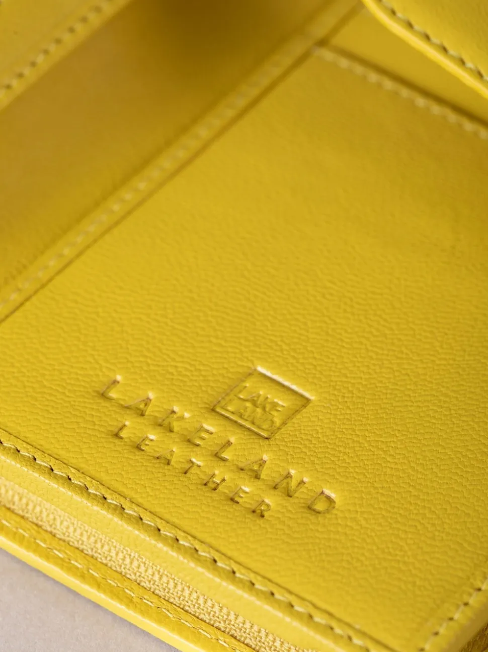 Lakeland Leather Yellow Large Icon Stud Tab Purse