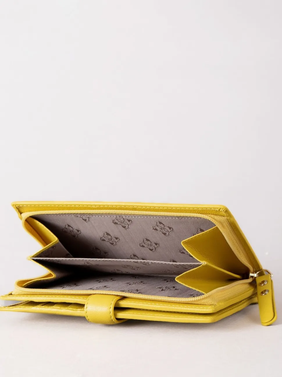 Lakeland Leather Yellow Large Icon Stud Tab Purse