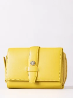 Lakeland Leather Yellow Medium Icon Stud Tab Purse