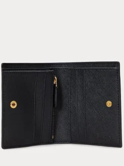 Lauren Ralph Lauren Belting/Blk Belting-Print Leather Compact Wallet