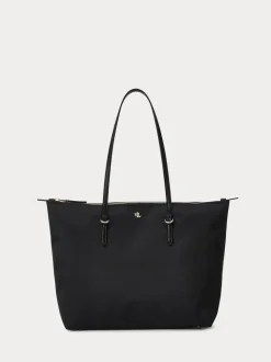 Lauren Ralph Lauren Black Keaton Nylon Medium Tote Bag