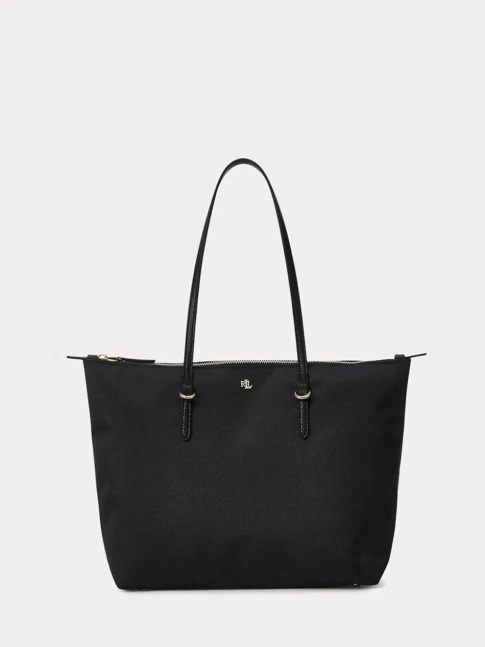 Lauren Ralph Lauren Black Keaton Nylon Medium Tote Bag
