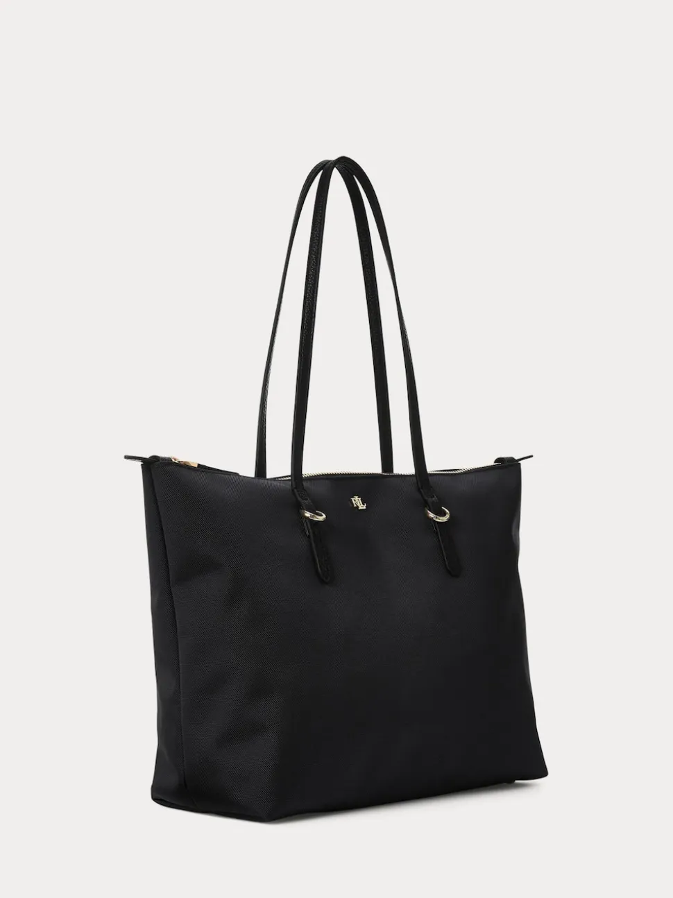 Lauren Ralph Lauren Black Keaton Nylon Medium Tote Bag