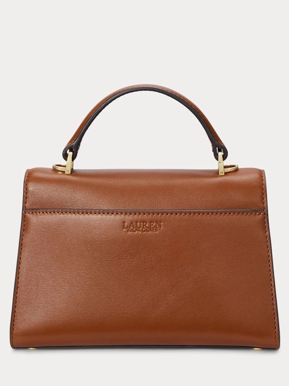 Lauren Ralph Lauren Brown Farrah Top Handle Leather Satchel Bag