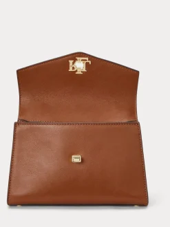 Lauren Ralph Lauren Brown Farrah Top Handle Leather Satchel Bag