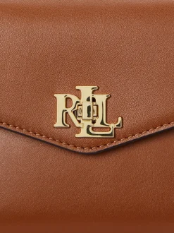 Lauren Ralph Lauren Brown Farrah Top Handle Leather Satchel Bag