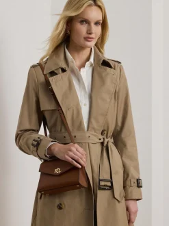Lauren Ralph Lauren Brown Farrah Top Handle Leather Satchel Bag