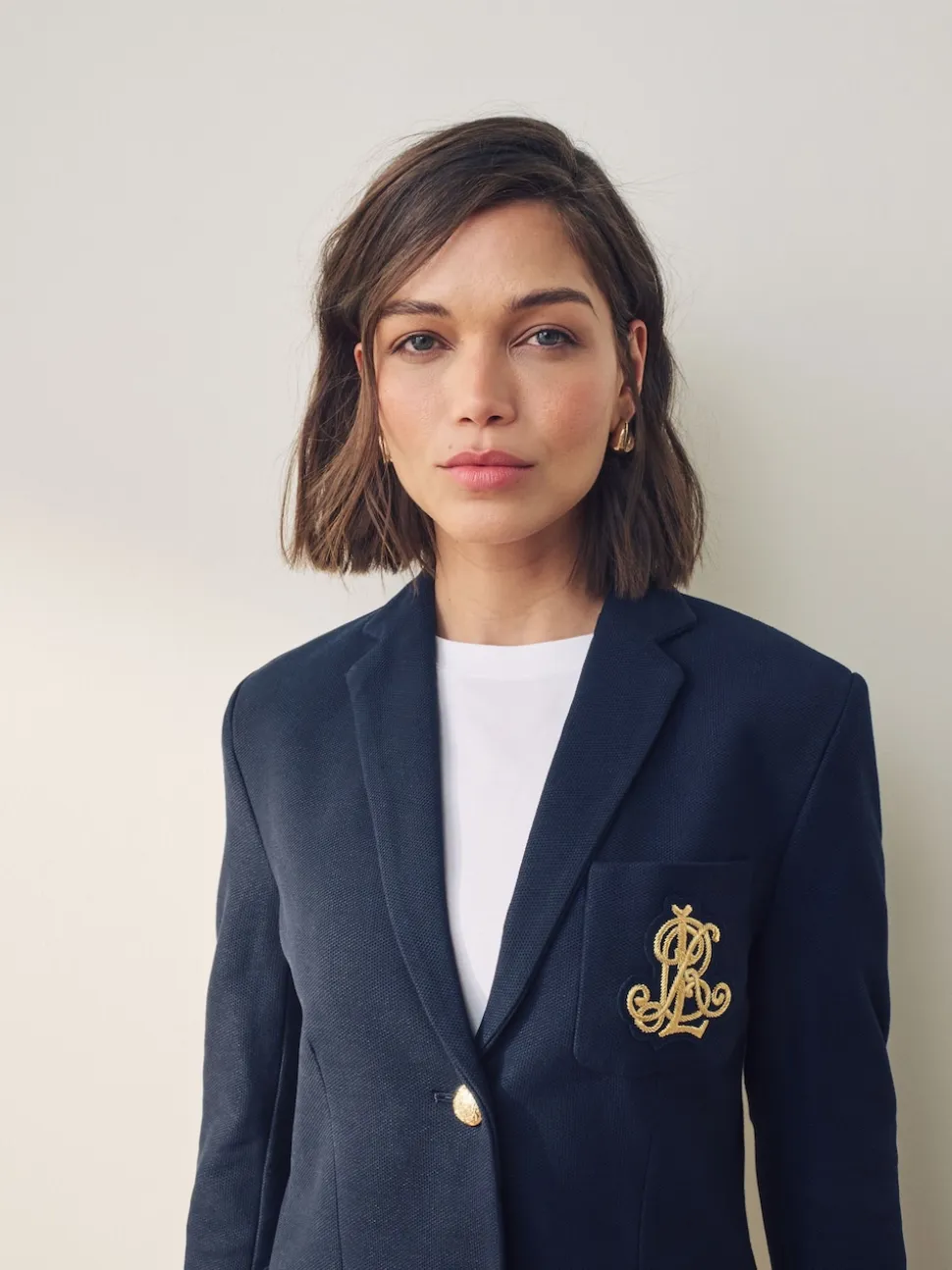 Lauren Ralph Lauren Lauren Navy Anfisa Bullion Jacquard Blazer