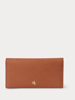 Lauren Ralph Lauren Lauren Tan Crosshatch Leather Slim Wallet