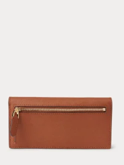 Lauren Ralph Lauren Lauren Tan Crosshatch Leather Slim Wallet