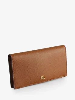 Lauren Ralph Lauren Lauren Tan Crosshatch Leather Slim Wallet