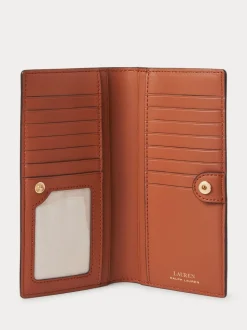 Lauren Ralph Lauren Lauren Tan Crosshatch Leather Slim Wallet