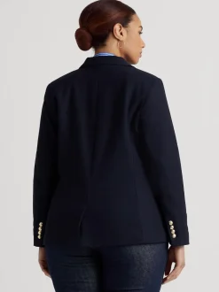 Lauren Ralph Lauren Lauren Navy Curve Anfisa Bullion Jacquard Blazer
