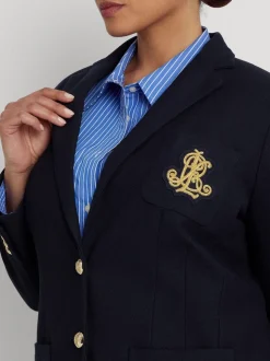 Lauren Ralph Lauren Lauren Navy Curve Anfisa Bullion Jacquard Blazer