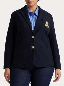 Lauren Ralph Lauren Lauren Navy Curve Anfisa Bullion Jacquard Blazer