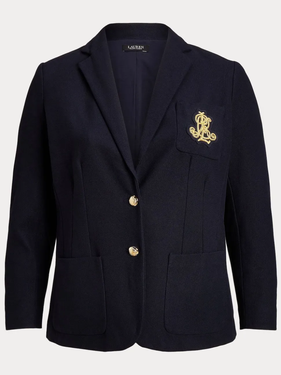 Lauren Ralph Lauren Lauren Navy Curve Anfisa Bullion Jacquard Blazer