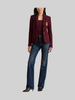 Lauren Ralph Lauren Red Anfisa Crest Logo Blazer Jacket
