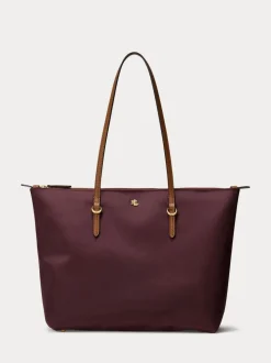 Lauren Ralph Lauren Red Keaton Nylon Tote Bag