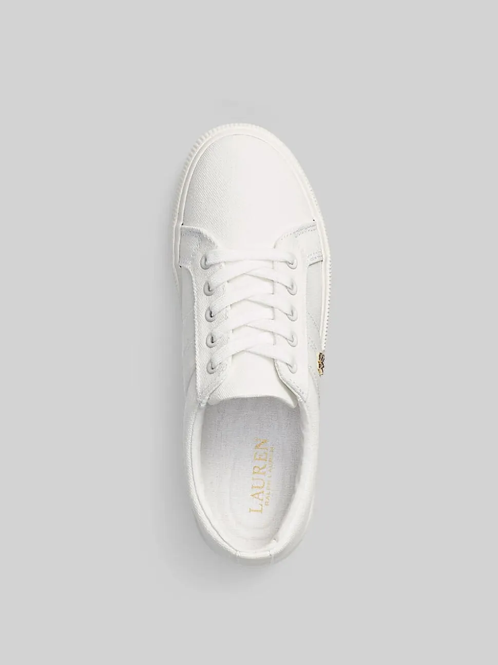 Lauren Ralph Lauren White Janson II Canvas Sneakers