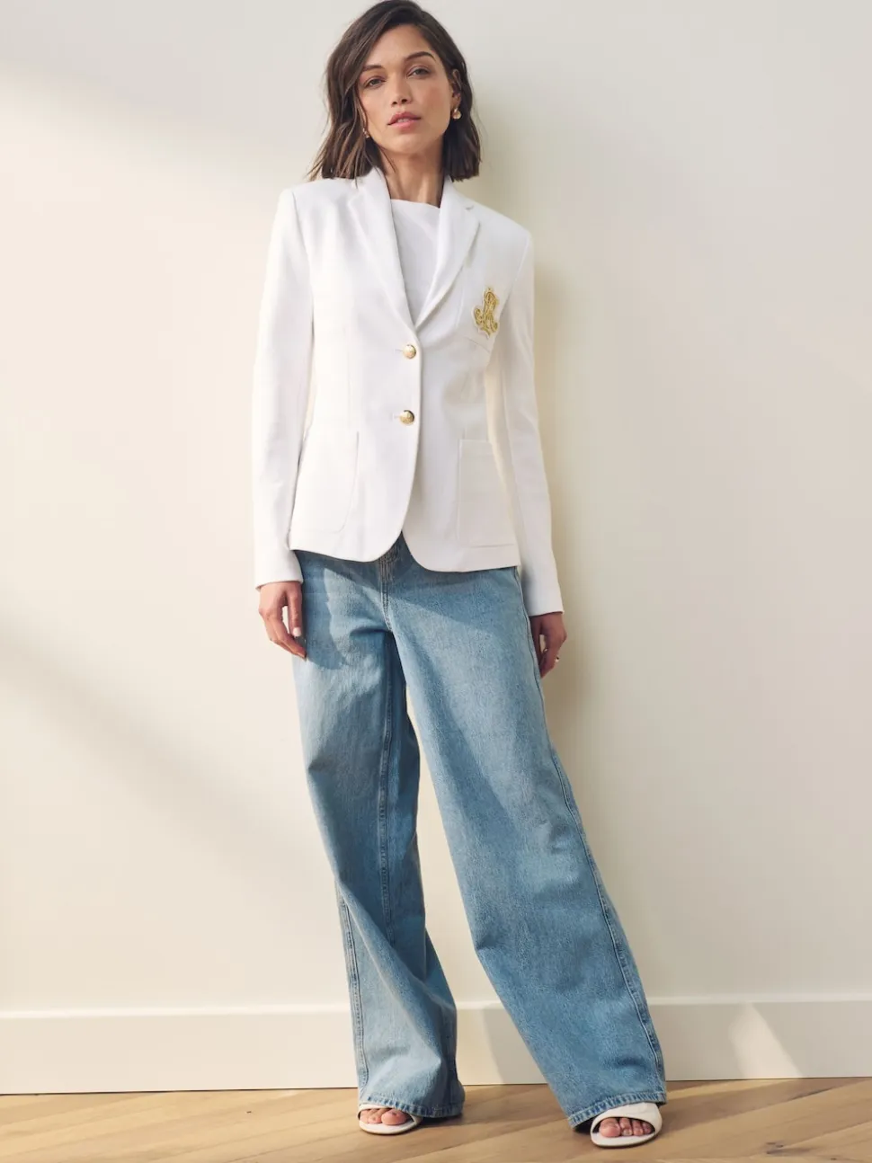 Lauren Ralph Lauren White Anfisa Bullion Jacquard Blazer