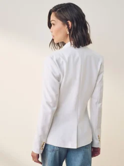 Lauren Ralph Lauren White Anfisa Bullion Jacquard Blazer