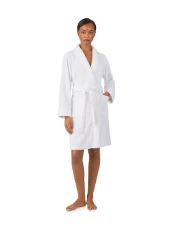 Lauren Ralph Lauren White Chenille So Soft L/S Shawl Collar Short Robe