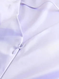 Lavender Purple Satin Cowl Neck Wedding Guest Bridesmaid Maxi Dress